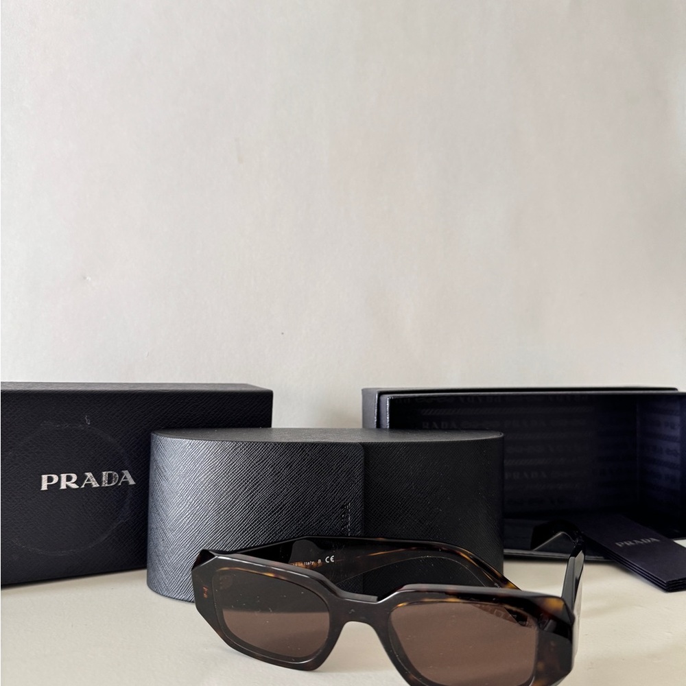 Prada Brown Tortoise Sunglasses with Black Case